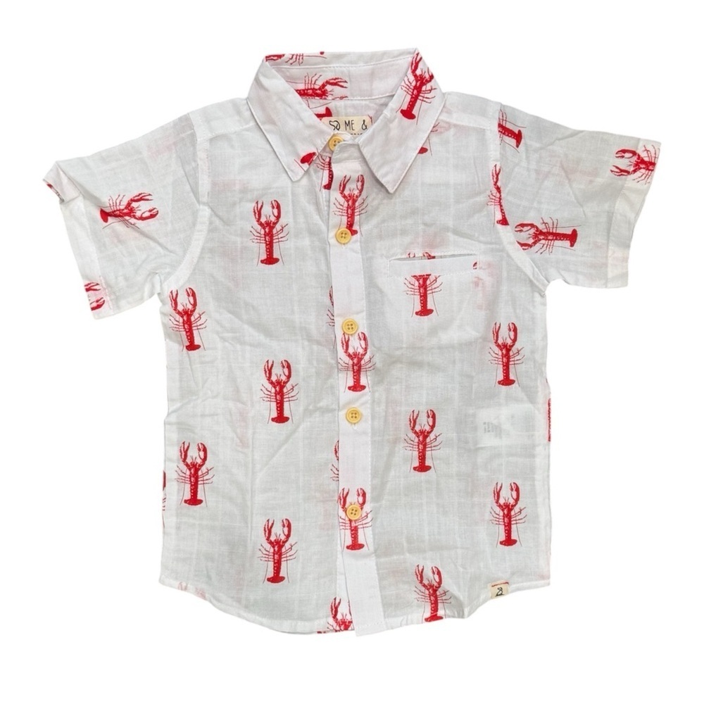 Me & Henry Lobster 100% Cotton Button Down Collared Shirt